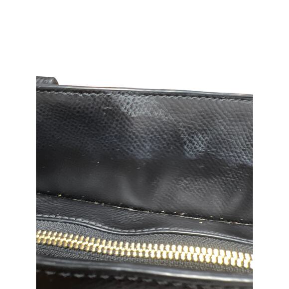 Vera Bradley Black Leather Morgan Satchel Adjustable Convertible Shoulder Strap - Picture 8 of 9